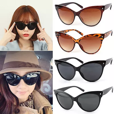 Cat Eye Sunglasses Ladies Women Retro Vintage Shades Oversized Designer Large  • £3.49