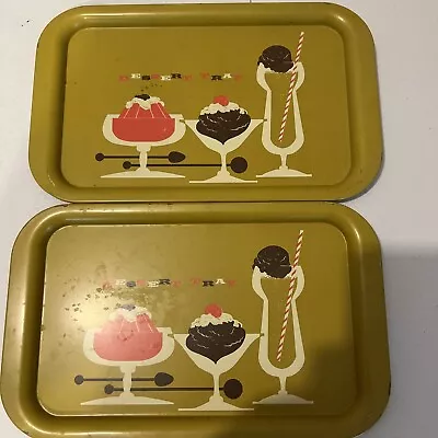 Vintage Mid-century Metal Dessert Serving Trays • $20