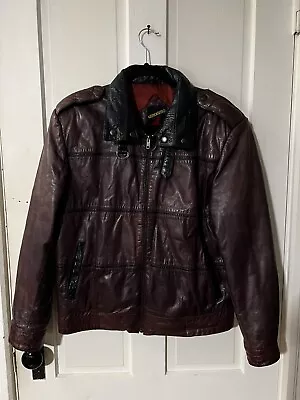 $54.99 • Buy Vintage Geronimo Red Brown Leather Motorcycle Jacket Men's 40