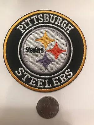 Pittsburgh Steelers Embroidered Iron On Patch (Old Stock) 3  X 3  RARE VINTAGE • $5.95