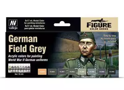 Vallejo 17ml X 8 70181 Model Color Set - German Field Grey Uniform Set • £18.89