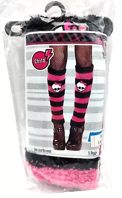 Monster High Skullette Leg Warmers Pink Black Child One Size NEW • $12.95