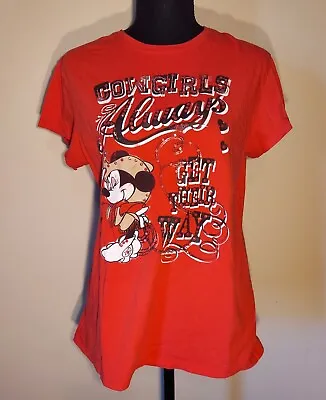 Junior Country Tshirt Disney Minnie Mouse Red XLarge Runs Small Cowgirls Western • $8