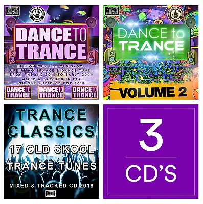 Trance Classics NEW 3xCDs DJ MIXES 2018 DANCE CLUB TRANCE TUNES OLD SKOOL MUSIC • £8