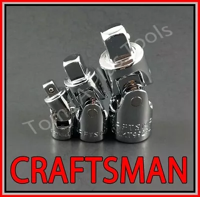 CRAFTSMAN TOOLS 3pc 1/4 3/8 1/2 Ratchet Wrench Universal Wobble Flex Socket Set • $15.30