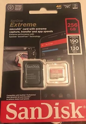 Sandisk Extreme Micro SD Memory Card - 256GB UHS-I With Adapter • £21.99