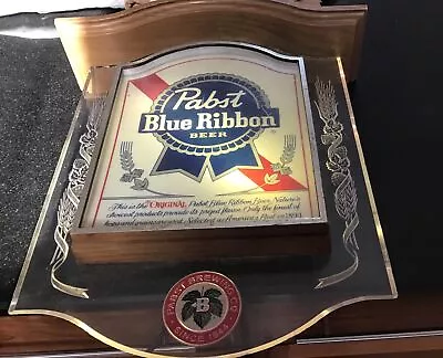 Pabst Blue Ribbon Hanging Beer Sign Lights Up  • $100