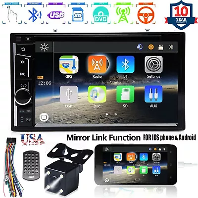 $106.90 • Buy For CHRYSLER JEEP DODGE Car DVD Radio Bluetooth Stereo Mirror For GPS + Camera