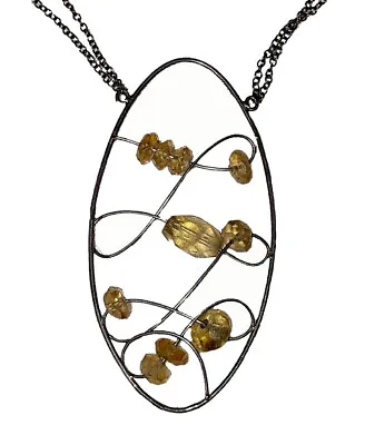 Chan Luu Sterling Silver Faceted Citrine Bead Necklace • £159.09