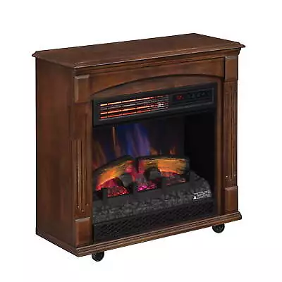 ChimneyFree Rolling Mantel With 3D Infrared Quartz Electric Fireplace Caramel • $84