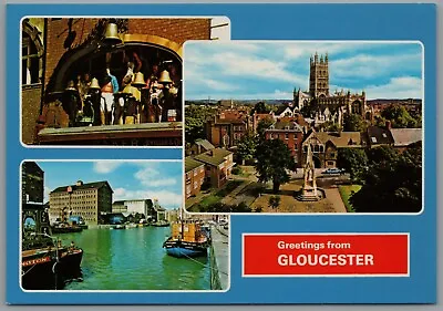 Greetings From Gloucester Gloucestershire England Multiview Postcard • £5