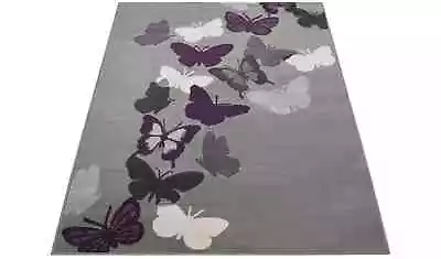 £34.99 • Buy Butterflies Woven Short Pile Rug - 120x170cm - Grey - UK SELLER