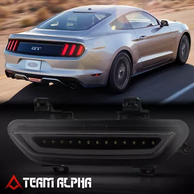 Fits 2015-2018 Ford Mustang Black/Smoke {LED BAR} Third 3rd Brake+Reverse Light • $71.89