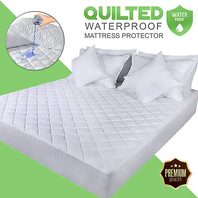 $23.90 • Buy Extra Deep Quilted 100% Waterproof Matress Mattress Protector Fitted Bed Cover