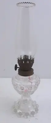 Vintage Mini Oil Lamp Clear Glass - Candlewick - 9  Tall(fkc12) • $23.20