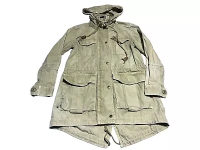 J.Crew Fatigue Jacket Tan Military Hooded Size XS X-Small  #G0874 • $12.01