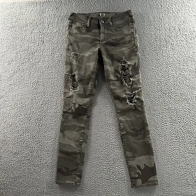 True Religion Womens Jeans Multicolor 27 Halle Super Skinny Camo Cotton Blend • $29.49