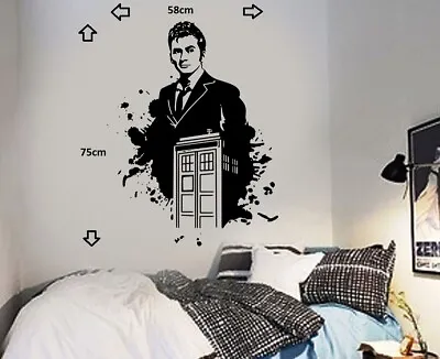 Dr Who And Tardis David Tennant Wall Sticker Icon Wall Decal Art Sticker • £14.99