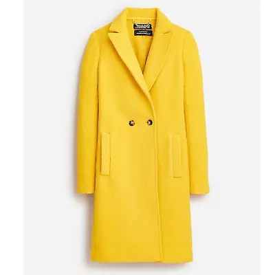 J. Crew Daphne Coat Italian Boiled Wool Yellow Mid Length Womens Size 4 • $169