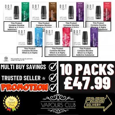 DOT Pro Pods Liberty Flights | 10 Packs £47.99 | Premium Pods | ONLY £4.79 EACH! • £47.99