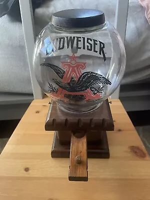 Budweiser Peanut/Gumball Dispenser With Glass Globe - Vintage • $50