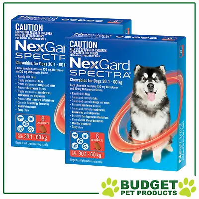 NexGard Spectra Chewables For Dogs Red 30.1-60kg 12 Pack • $190.99