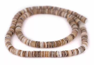 Rustic Natural Shell Heishi Beads 8mm Brown 24 Inch Strand • $9