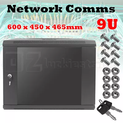 9RU Cabinet Server Network Comms Data Rack LAN 19  Wall Mount 450mm Deep • $116.99