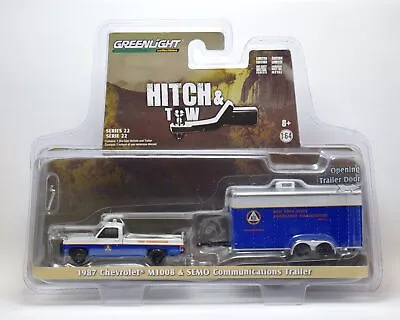 Greenlight 32220C 1/64 Scale 1987 Chevy M1008 & NY SEMO Comms Trailer Diecast • $11.99