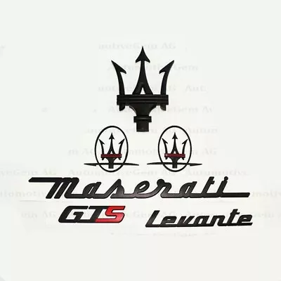 For Maserati Emblem Levante GTS Grille Trident Side Matte Black Badge Sticker • $79.98