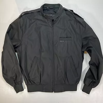 Members Only Jacket Mens 40 Vintage 80s Black Cafe Racer Bomber Coat Medium M • $34.88