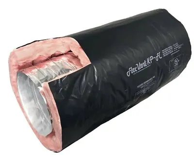 $76.63 • Buy 8 In X 25 Ft Insulated Flexible Round Duct Flex Black Tube R6 AC Heating Venting