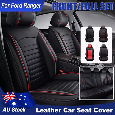 Waterproof Leather Car Seat Covers Breathable 2/5-seat Cushions For Ford Ranger • $139.36