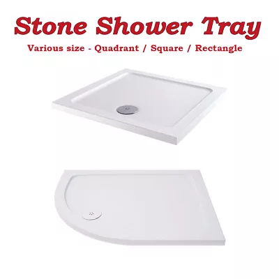 40mm Shower Enclosure Wet Room Offset Quadrant Square Rectangle Stone Tray • £188.97