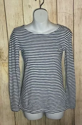 J Crew Painter Tee Women's XS Blue White Striped Long Sleeve Top • $7