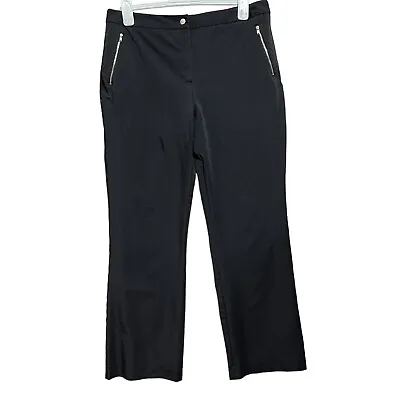 Isaac Mizrahi Target Womens Pants Sz 4 Black Polyester Blend Stretch Zip Accents • $18