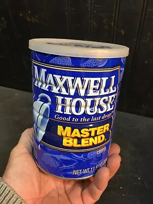 Vintage Maxwell House Coffee 11.5oz Master Blend Empty Coffee Can W Lid • $16.99