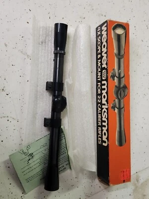 $29.99 • Buy Weaver Marksman 4X 22 Caliber Rimfire Rifle Wider Scope 12  Box .22 Vintage 