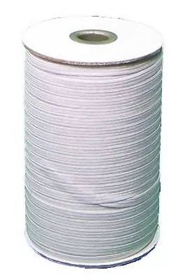 White Braided Elastic 1/4  Roll 100 Yards For Sewing Washable And Dry Cleanable • $14.99