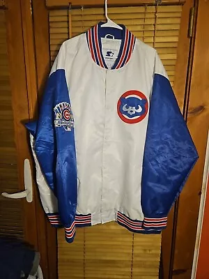 NEEDS REPAIR Vintage Chicago Cubs Starter Satin Jacket Men's 5XL 1990 All Star • $80