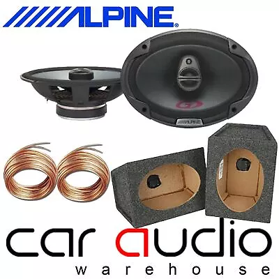 Alpine SPG-69C3 3-Way 6x9  700 Watts Car Speakers & 6x9 Grey Pod Box (Pair) • £119.95