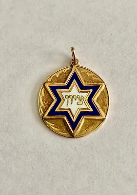 Vintage 14K GOLD & Enamel 7/8  STAR OF DAVID Bracelet CHARM/Necklace PENDANT-5G • $249.99