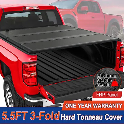 5.5FT 3-Fold FRP Hard Truck Bed Tonneau Cover For 2015-2024 Ford F-150 F150 • $382.96