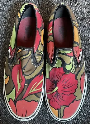 Vans Women Classic Slip On Canvas Skate Shoes Tropical Hibiscus UK 7.5 EU 41 • £17.99