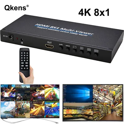 4K 8x1 HDMI Multiviewer 8 Multi Screen Video Converter Seamless Switch PC To TV • $87.86