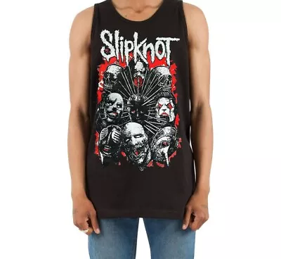 SLIPKNOT FACES Heavy Metal Band Black Tank Top • $12.99