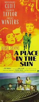 A PLACE IN THE SUN Movie POSTER 14 X 36 Montgomery Clift Elizabeth Taylor A • $24.95