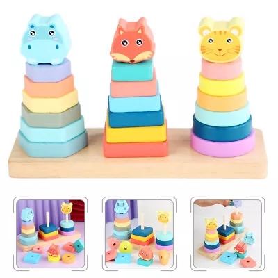  Early Educational Toy Building Ring Stacker Toddler Baby Rainbow Tower • £17.99