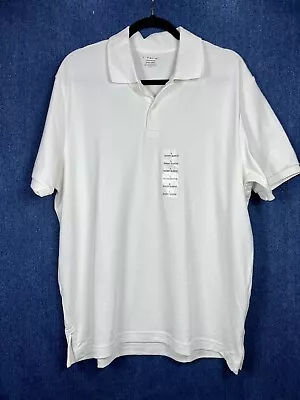 J Ferrar Polo Shirt Mens Large White Short Sleeve Modern Fit 100% Pima Cotton • $16.99