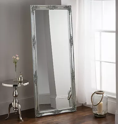 Isadora Full Length Silver Shabby Chic Leaner Wall Floor Mirror 163cm X 72cm • £98